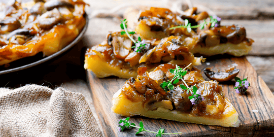 Wild Mushroom, Onion, and Potato Tart