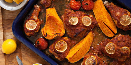 Sheet Pan Chicken Thighs with Apples and Delicata Squash