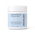 White cylindrical supplement bottle with light blue label reading "Digestive Enzymes" and "Zenwise" branding, containing 60 capsules for daily digestive support. unique_for_cart