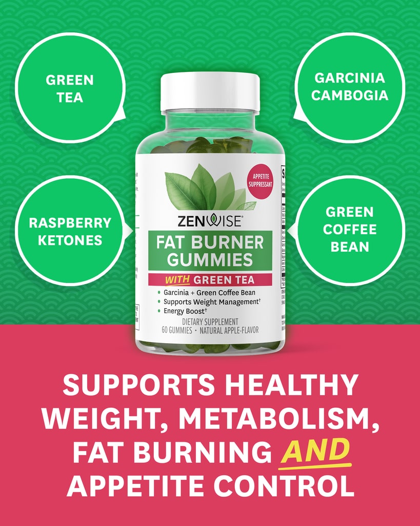 Nobi Nutrition Green Tea Fat Burner Gummies for Weight Loss, Metabolism  Boost & Appetite Suppressant with Green Coffee Bean Extract & Garcinia  Cambogia